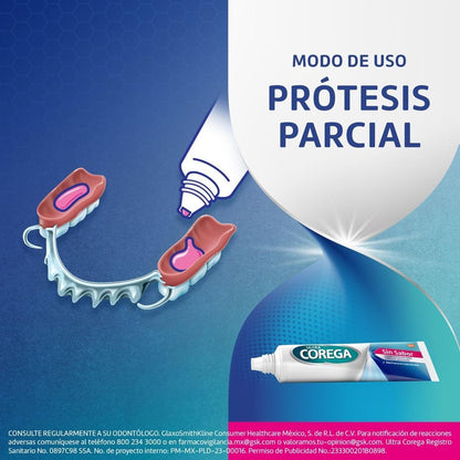 Corega Ultra Crema Adhesiva para Prótesis Dentales Sin Sabor 70g
