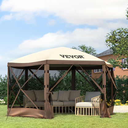 VEVOR - Tienda de campaña con Ventana de Malla, 10 x 10 pies, Tienda de campaña emergente de 6 Lados con Ventanas de Malla, Bolsa de Transporte portátil, estacas de Piso, Tiendas de campaña Grandes