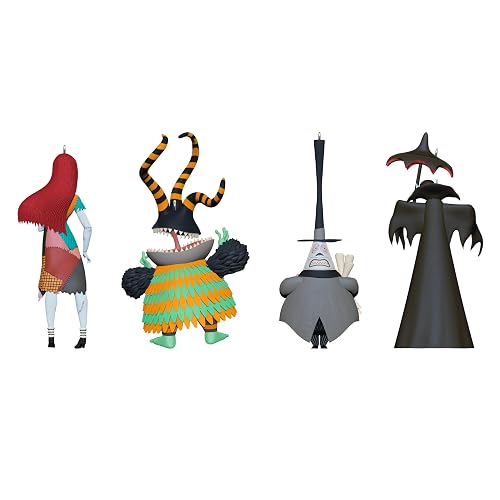Hallmark - Adornos de Halloween 2025, Disney Tim Burton's The Nightmare Before Christmas Citizens of Halloween Town, Juego de 4, Regalos para los fanáticos de la Pesadilla Antes de Navidad