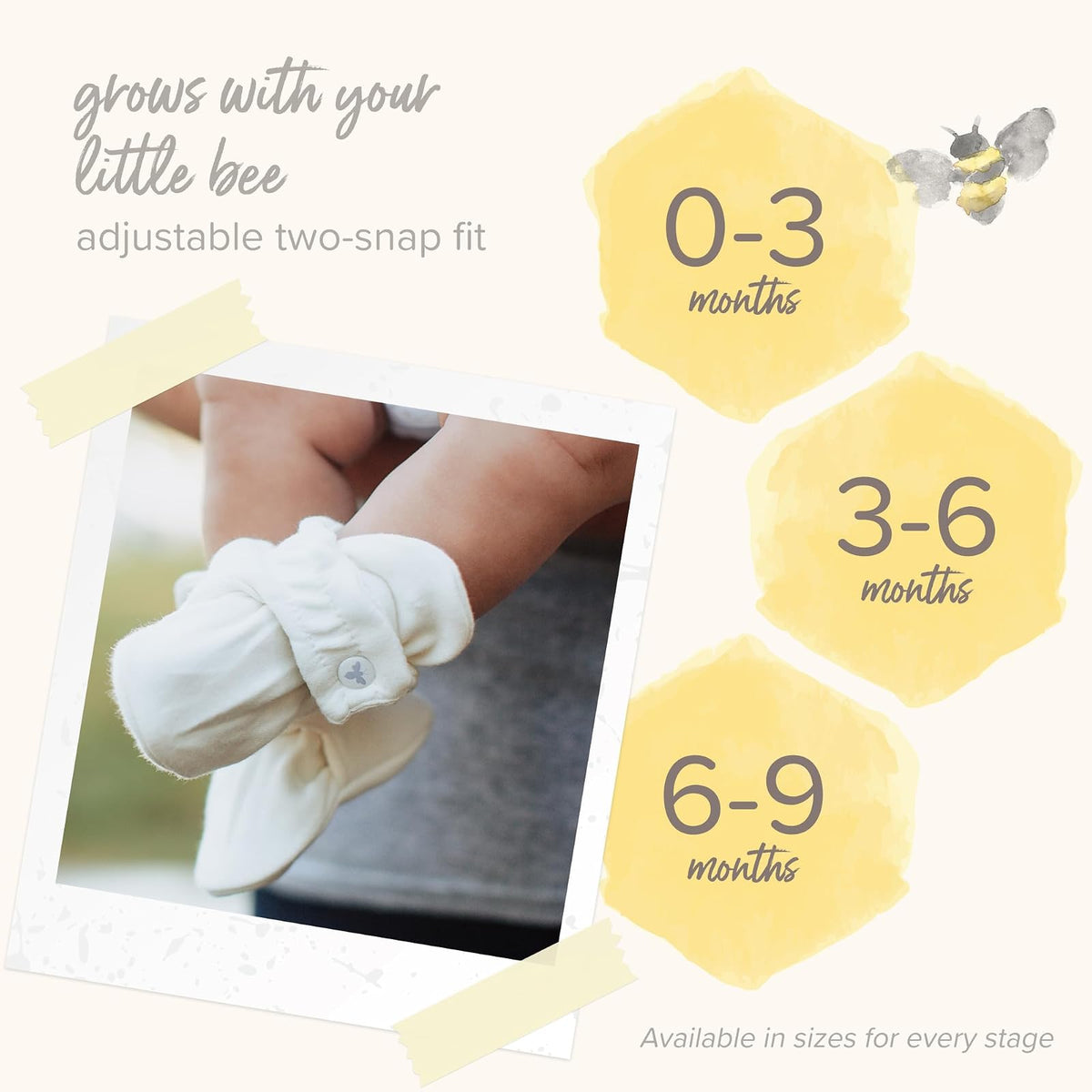 Burt's Bees Baby - Calcetín unisex de género neutro para edades de 0 a 9 meses