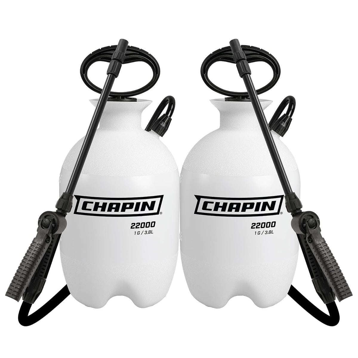 Chapin 22000 Made in USA Value Pack of 2 Units, 1 Gallon Lawn and Garden Pump Pressured Sprayer, for Spraying Plants, Garden Watering, Lawns, Weeds and Pests, Translucent White