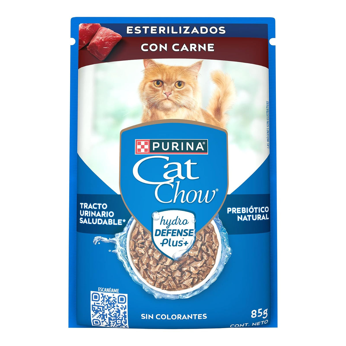 Purina Cat Chow Adulto Esterilizado Todos los Tamaños Sabor Carne 24pack de 85g