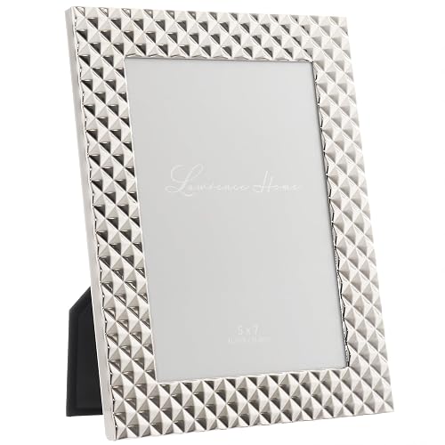 Lawrence Frames - Marco de fotos (metal pulido, 12,7 x 17,8 cm), diseño de diamantes
