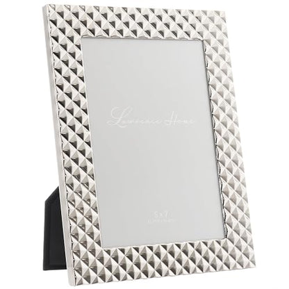 Lawrence Frames - Marco de fotos (metal pulido, 12,7 x 17,8 cm), diseño de diamantes