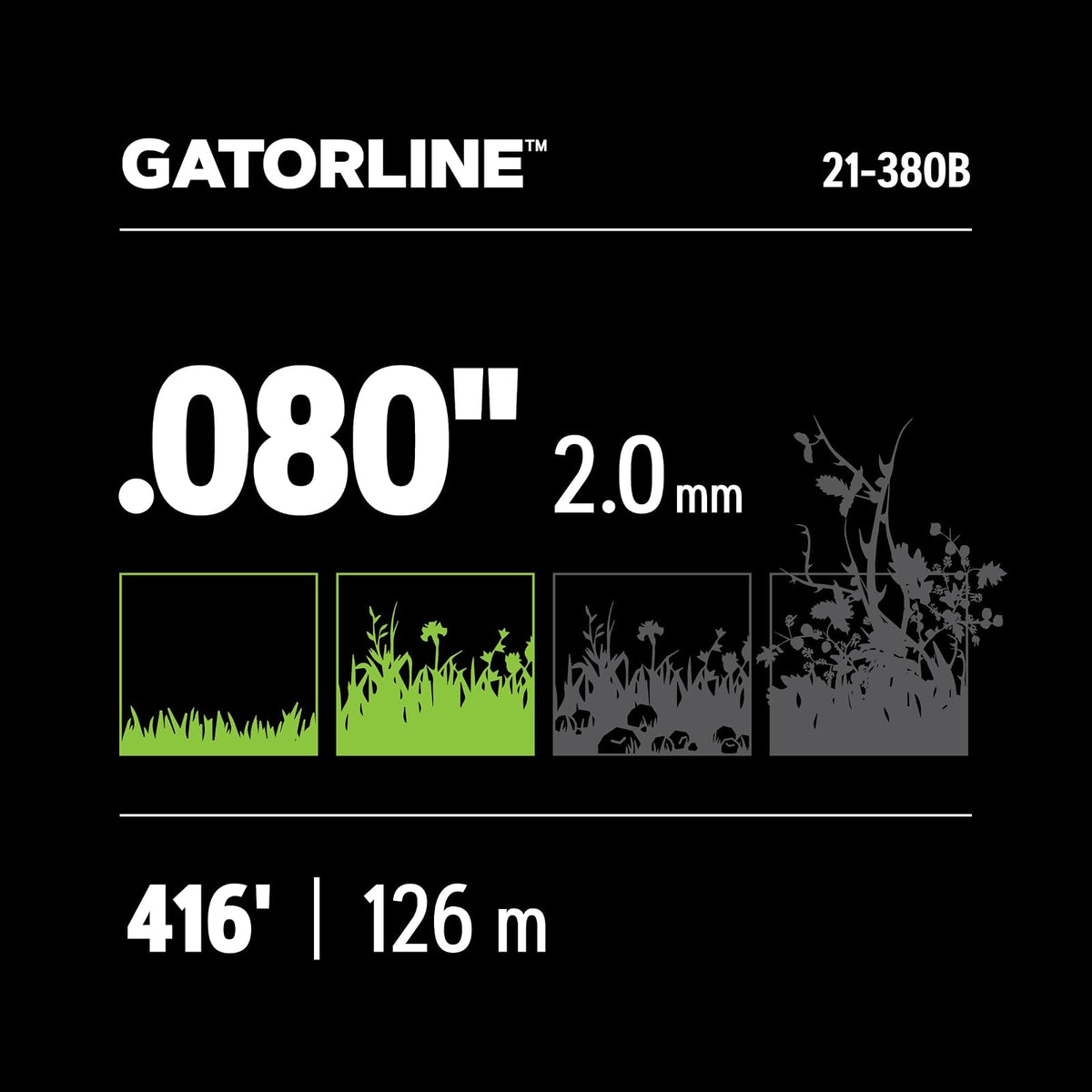 Oregon Gatorline - Línea de corte de cuerda redonda de 1 libra, 0.80 x 400 pies, se adapta a la mayoría de tipos de recortadora (21-380), verde