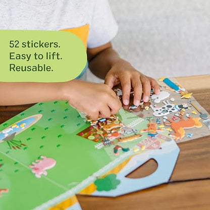 Melissa & Doug En la Granja: Set Autoadhesivos Esponjosos, Libros de Actividades, Juego de Pegatinas Esponjosas Reutilizables, Fondo de Doble Lado, 52 Pegatinas