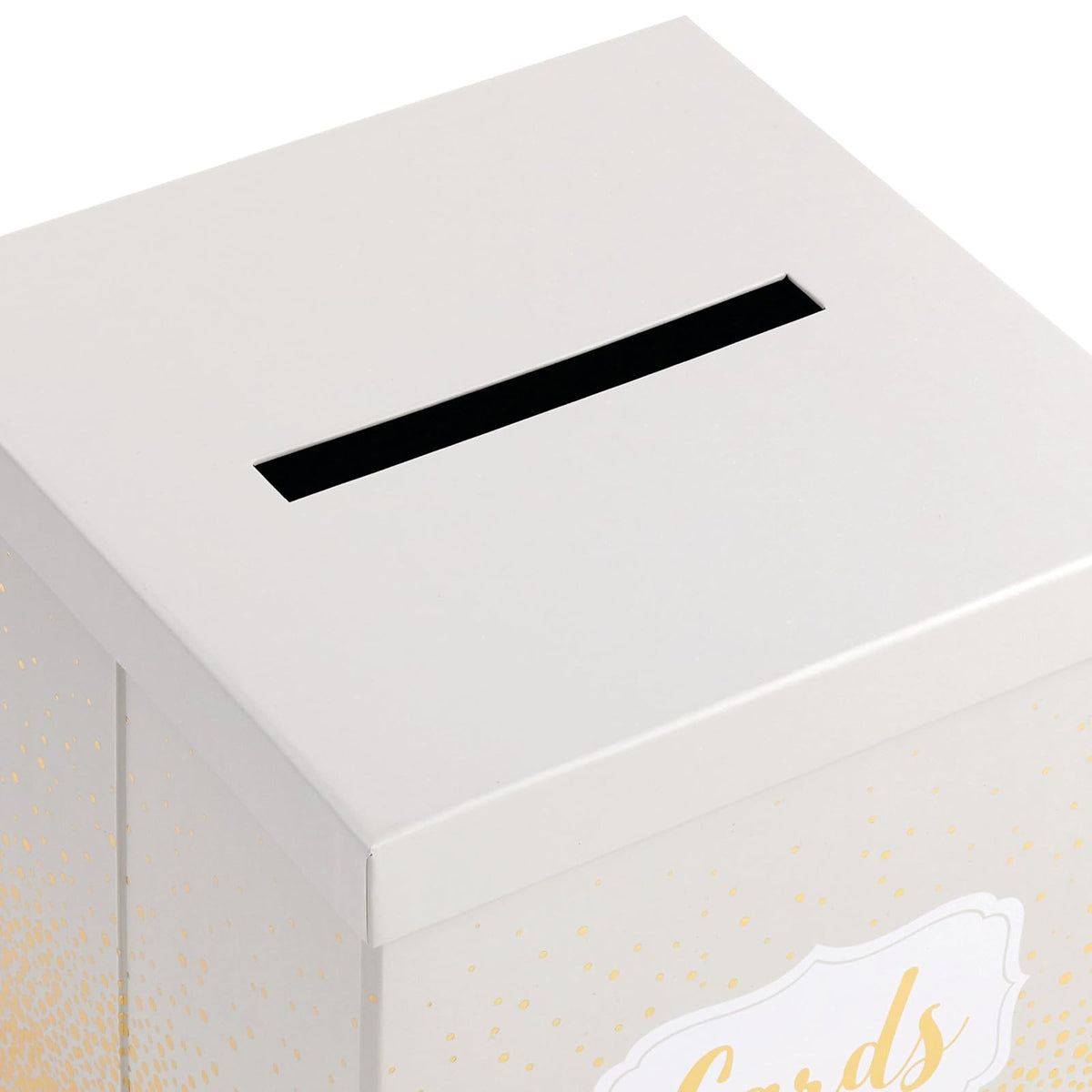 Hallmark - Elegante caja de recepción de tarjetas de 10 pulgadas (perlas y puntos dorados) para bodas, graduaciones, jubilaciones, cumpleaños, casas abiertas, aniversarios