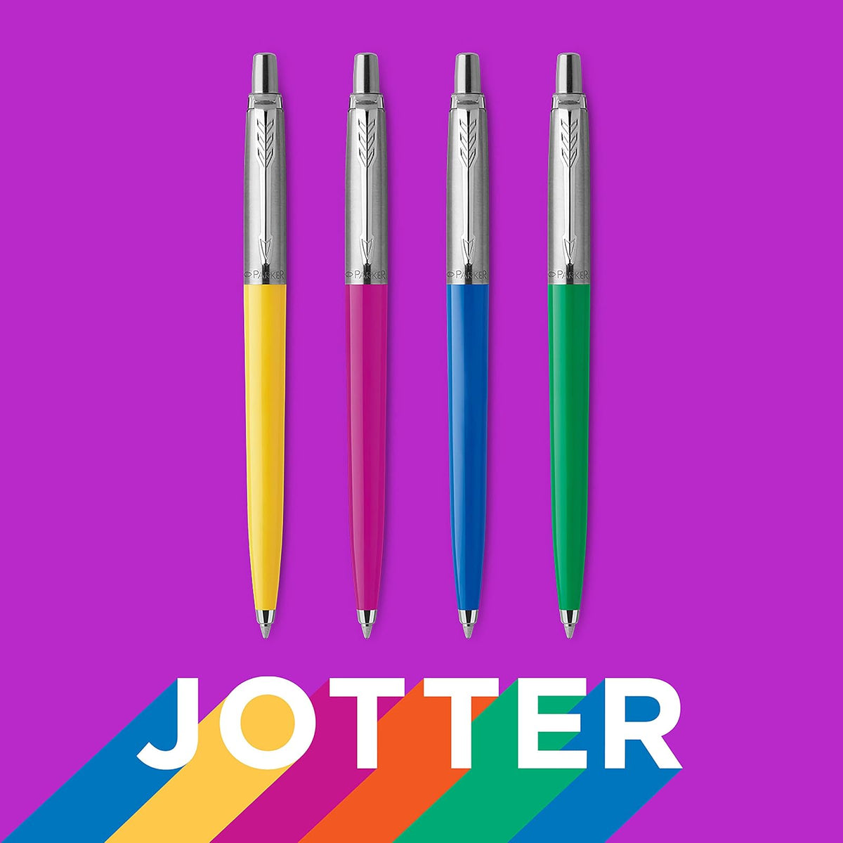 Parker Jotter Originals - Bolígrafo de punta media, tinta negra, 4 unidades