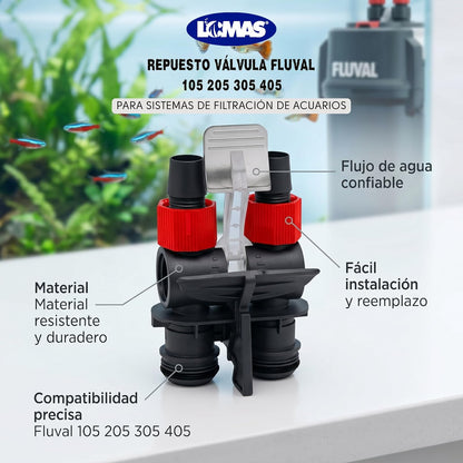 Hagen Repuesto Válvula Fluval 105 205 305 405 para Sistemas de Filtración de Acuarios