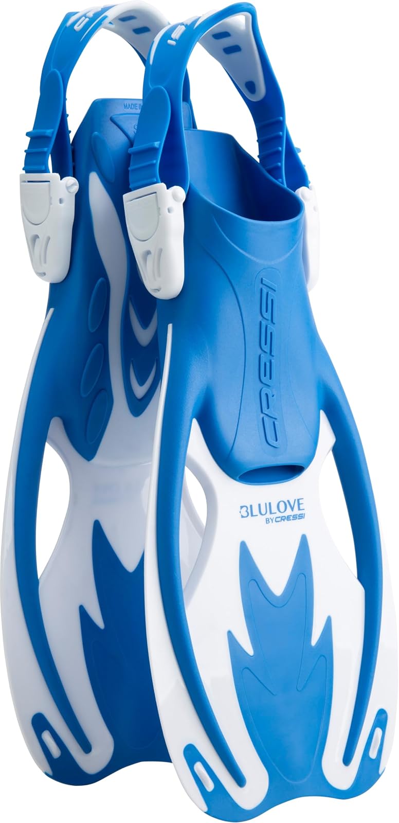 Cressi - Aletas de Rock para niños para esnórquel, natación y embarque Boogie - lxl - Azul - Blanco