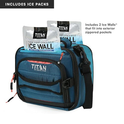 Arctic Zone Titan Deep Freeze - Paquete de almuerzo horizontal expandible en frío, con 2 paredes de hielo de alto rendimiento de 250 g, color azul