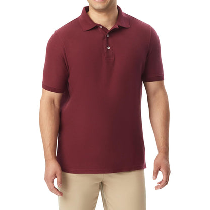 French Toast Playera Polo de Piqué de Manga Corta para Niño - 2T - Borgoña