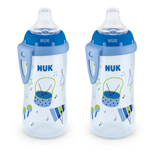 NUK Active Sippy Cup 10 onzas, 2 unidades más de 8 meses, color azul