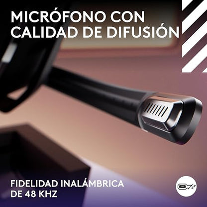 Logitech G Astro A50 Lightspeed Audífonos con micrófono inalámbricos para Juegos + estación Base (Gen 5), Pro-G Graphene, USB-C a Xbox, PS5, PC/Mac o Nintendo Switch, Bluetooth - Negro