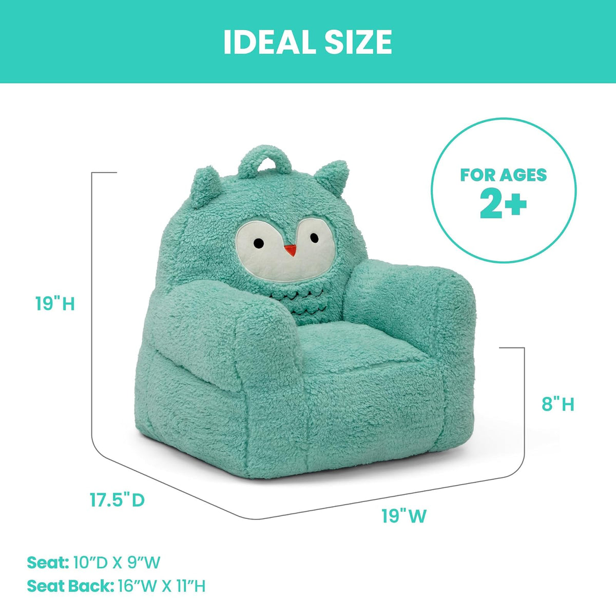 Delta Children Sillón Cozee Buddy Búho - Color: Turquesa