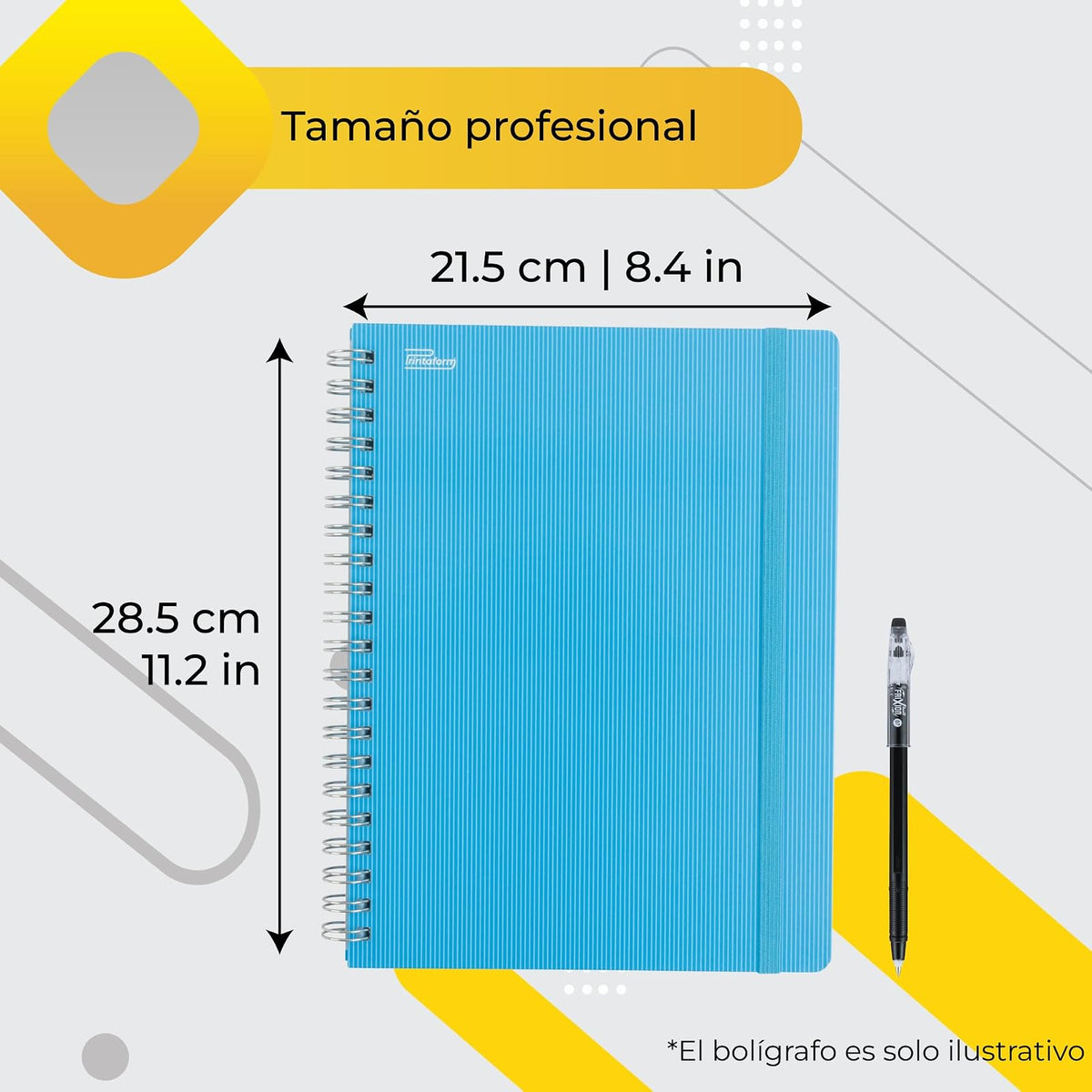 Printaform Libreta Profesional Arcoíris de Pasta Dura, 100 Hojas, Paquete de 6 piezas de Cuadro chico