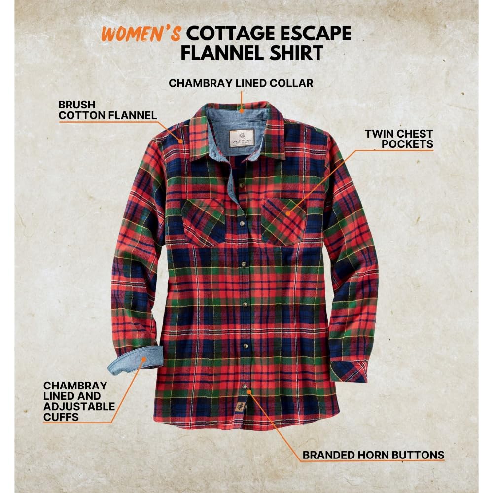 Legendary Whitetails Cottage Escape - Camisa de Franela para Mujer
