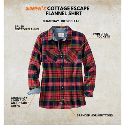 Legendary Whitetails Cottage Escape - Camisa de Franela para Mujer