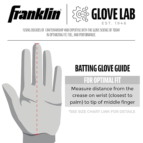 Franklin Sports MLB Guantes de bateo de béisbol – Shok-Sorb X Guantes de bateo para béisbol + sóftbol – Pares de Guantes de bateo Acolchados para Adultos + jóvenes, Varios Colores + tamaños
