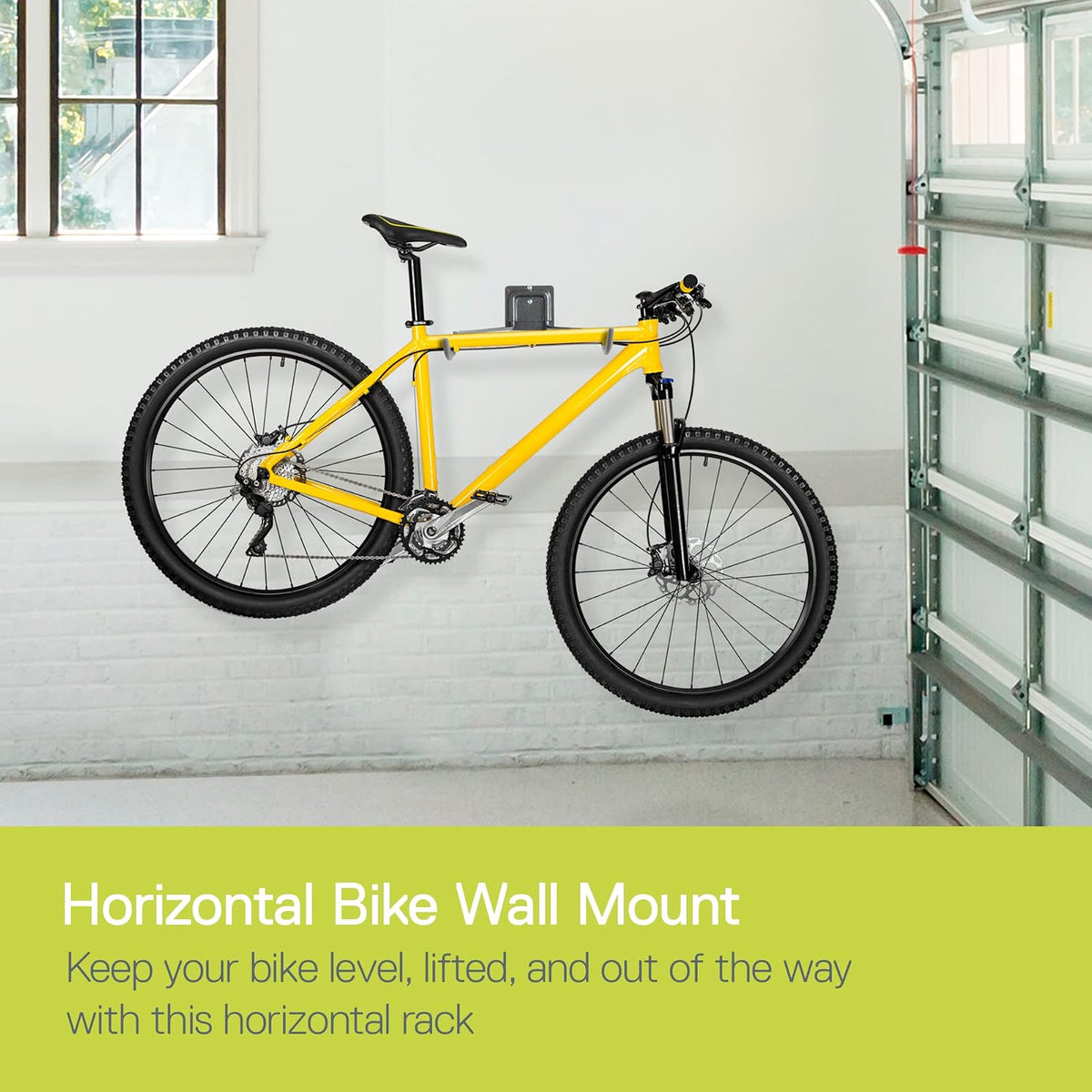 Delta Cycle - Soporte de pared para bicicleta individual, soporte horizontal para bicicleta, diseño de gancho resistente que proporciona una fácil instalación de acceso de almacenamiento, soporte soporta hasta 50 libras