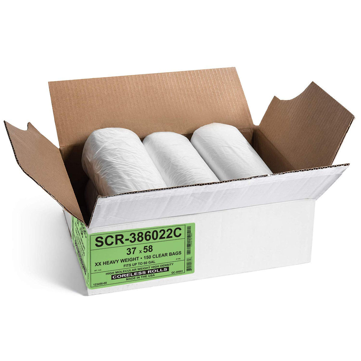 Aluf Plastics 55-60 Gallon Trash Bags - (Commercial 200 Pack) - Source Reduction Series Value High Density 22 Micron Gauge (equiv) - Intended for Home, Office, Bathroom, Paper, Styrofoam