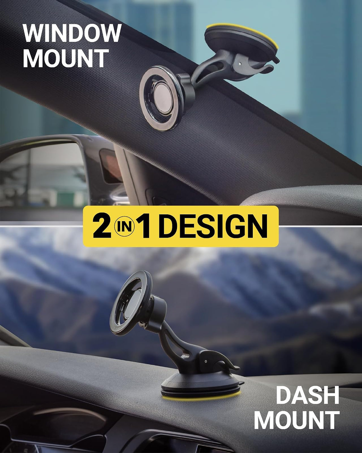 Scosche MagicMount™ SMSWD - Soporte magnético para teléfono para salpicadero de automóvil/parabrisas, soporte MagSafe, soporte para teléfono con ventosa compatible con iPhone 16, 15, 14, 13, 12, funda Mag