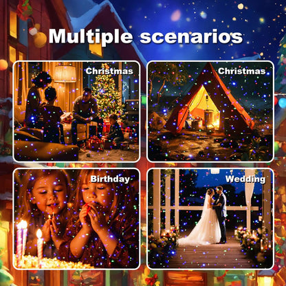 VanSmaGo Proyector Láser de Luces de Navidad para Exterior, Láser de 3 Colores, Espectáculo de Luces de Luciérnaga con Mando a Distancia RF, Regalo de Navidad, Decoración del Hogar, Jardín