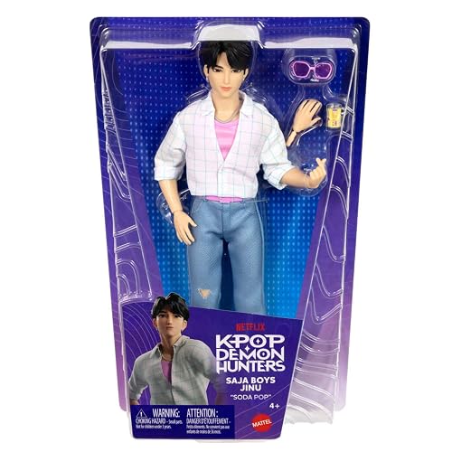 KPOP Demon Hunters Muñeca Jinu | Lleva un aspecto de rendimiento "Soda Pop", 2 accesorios, inspirado en la película