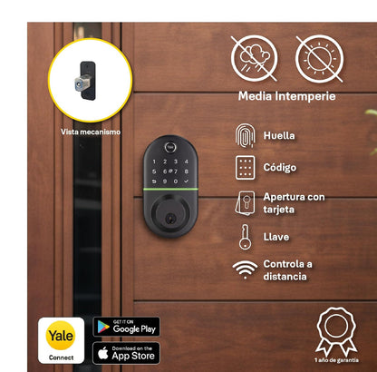 Yale Cerradura Inteligente Compact Cerrojo Biom?trica Bon Hub Wi-fi