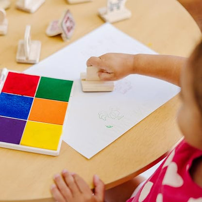 Melissa & Doug Almohadilla de Tinta Arco Iris para Sellos, Artes y Manualidades, Tinta Lavable, 6 Colores