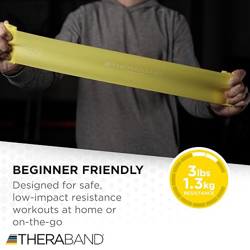 TheraBand Resistance Bands Set, Professional Non-Latex Elastic Band For Upper & Lower Body Exercise, Strength Training without Weights, Physical Therapy, Lower Pilates, Rehab, Beginner & Advanced