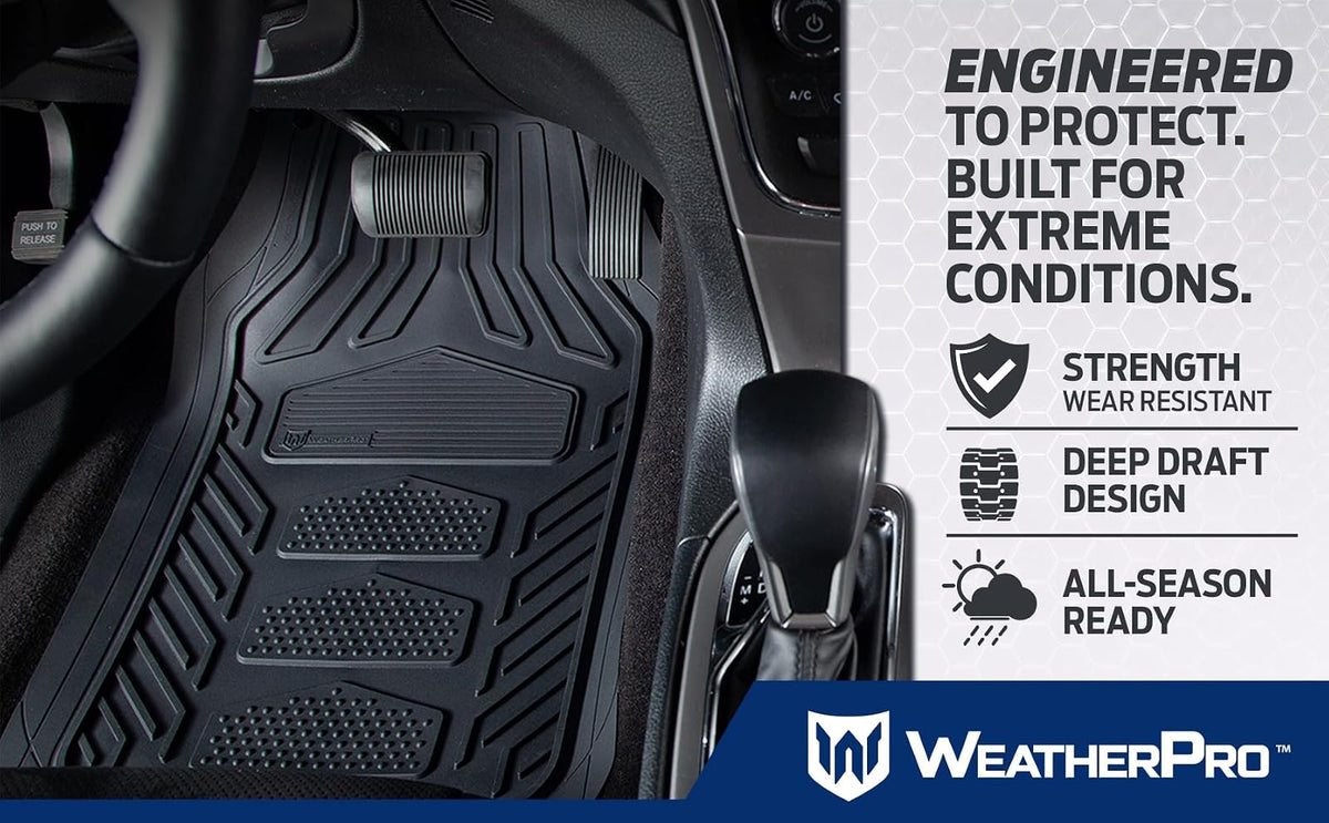 Plasticolor Honda Weatherpro 4 PC Juego de Alfombrillas para Piso, Color Negro, Talla única