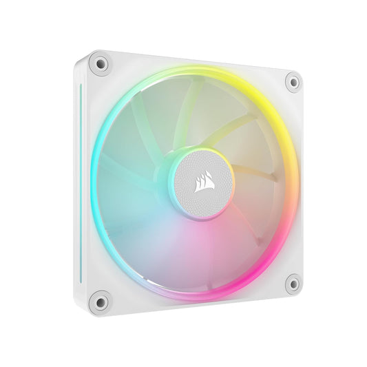 Corsair iCUE Link LX140 RGB Ventilador PWM de 140 mm, Paquete Individual, Doble luz de Bucle – Requiere iCUE Link System Hub (se Vende por Separado) – Tecnología Corsair AirGuide – Blanco