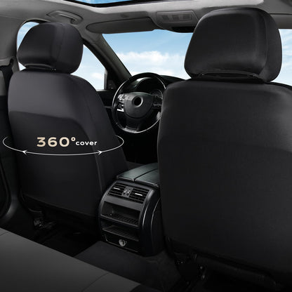 Coverado - Juego Completo de Fundas de Asiento para automóvil, Fundas de Asiento de automóvil, Fundas de Asiento de Piel, diseño de Malla, Protectores de Asiento de Conductor Negro, Ajuste Universal