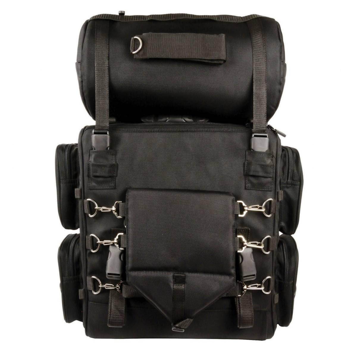 Milwaukee Leather SH680 - Bolsa de Viaje Grande de Tela Negra para Motocicleta, Talla única