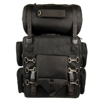 Milwaukee Leather SH680 - Bolsa de Viaje Grande de Tela Negra para Motocicleta, Talla única