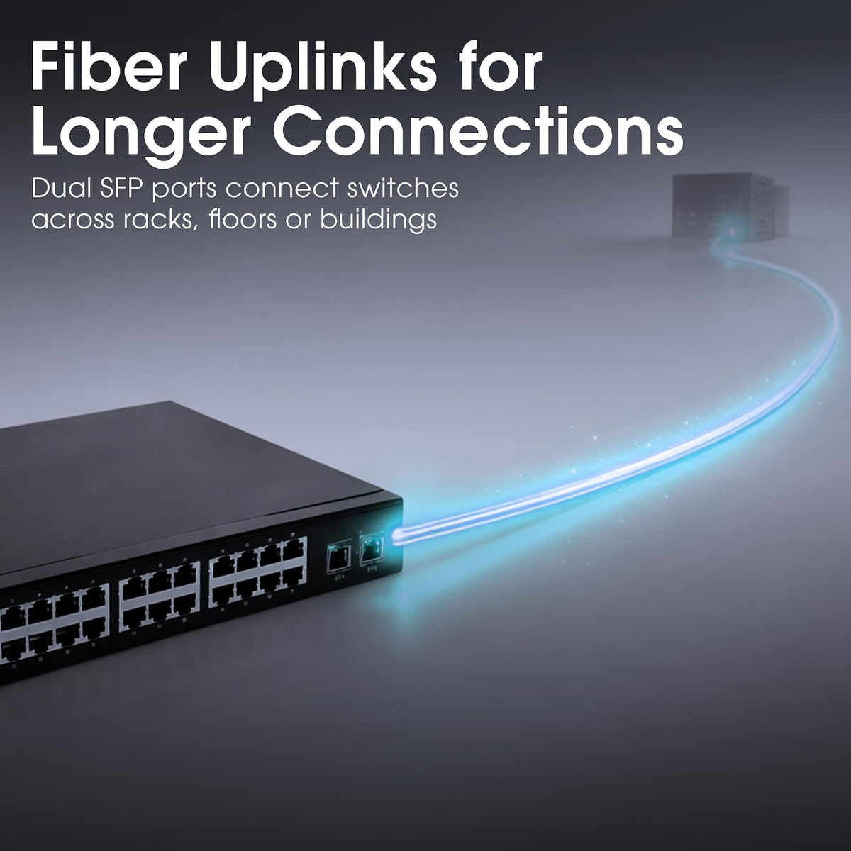 Switch Ethernet 24 Puertos Gigabit con 2 SFP, Conmutador de Red 10/100/1000 para Rack 19 Pulgadas, Network Switch para Servidor, Router, 52 Gbps Intellinet 561044