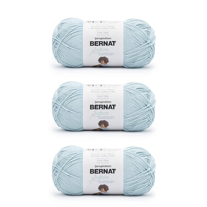Bernat Softee Cotton, Hilo de Algodón y Acrílico Peso DK - Cielo crepuscular - Paquete de 3