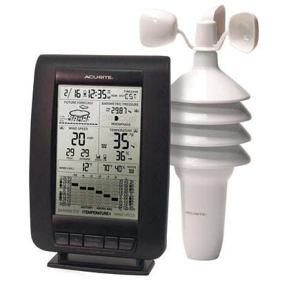 AcuRite 00634A3 Estación meteorológica inalámbrica con Sensor de Viento, Negro