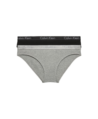 Calvin Klein Pantaletas Bikini de Algodón, Paquete de 2 - negro - gris jaspeado - CH
