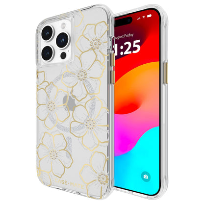 Case-Mate BLOX Funda Cuadrada para iPhone, Compatible con MagSafe - Gemas florales - iPhone 15 Pro Max