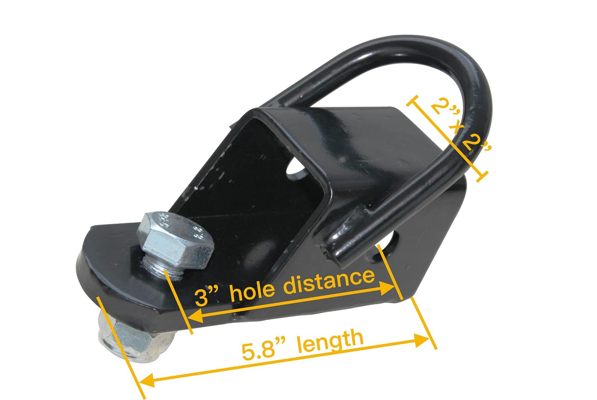 MaxxHaul 50619 Adaptador de Receptor de Enganche de Remolque para Tubo Receptor de 2 Pulgadas con Anillo en D Soldado