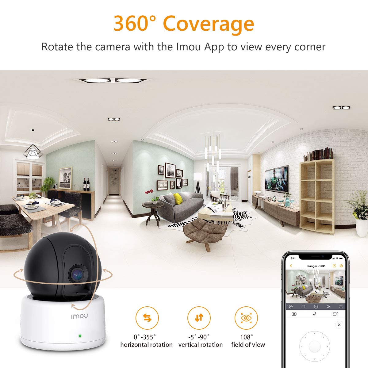 Imou Ranger Camara Wifi Con Rotación Motorizada Para Interiores