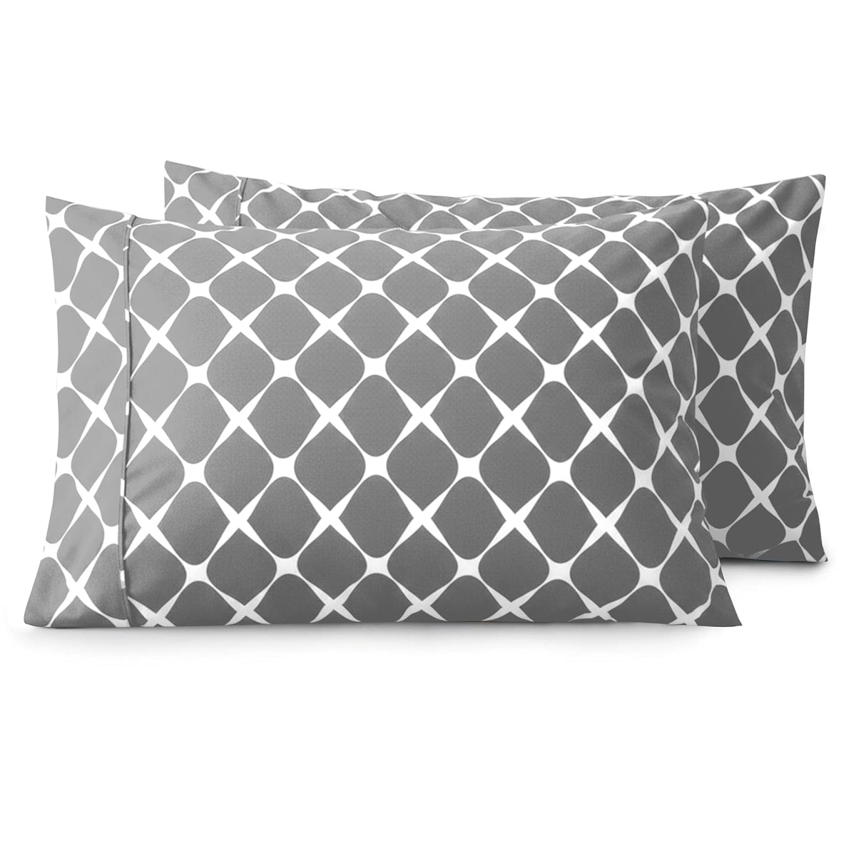 Fundas de Almohada Elegant Comfort de Microfibra Set de 2 - Bloomingdale Gray - Standard - Queen Size