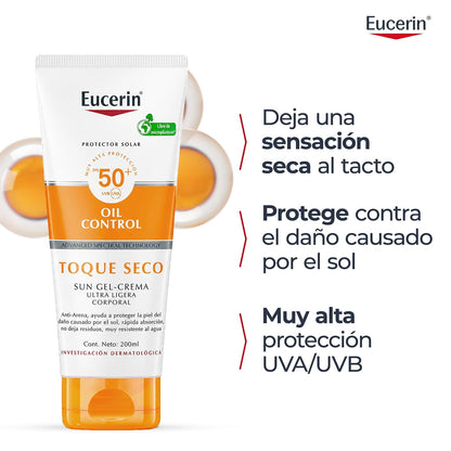 EUCERIN Sun Toque Seco Fps 50+ 200Ml Solar Corporal