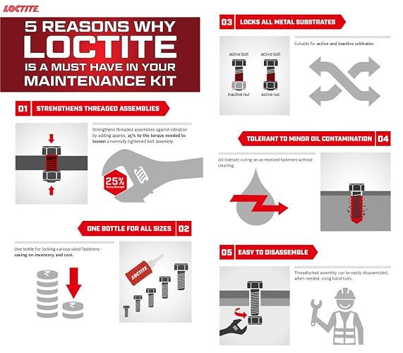 Loctite Threadlocker 243, Fijador de Roscas Azul de Alta Eficacia