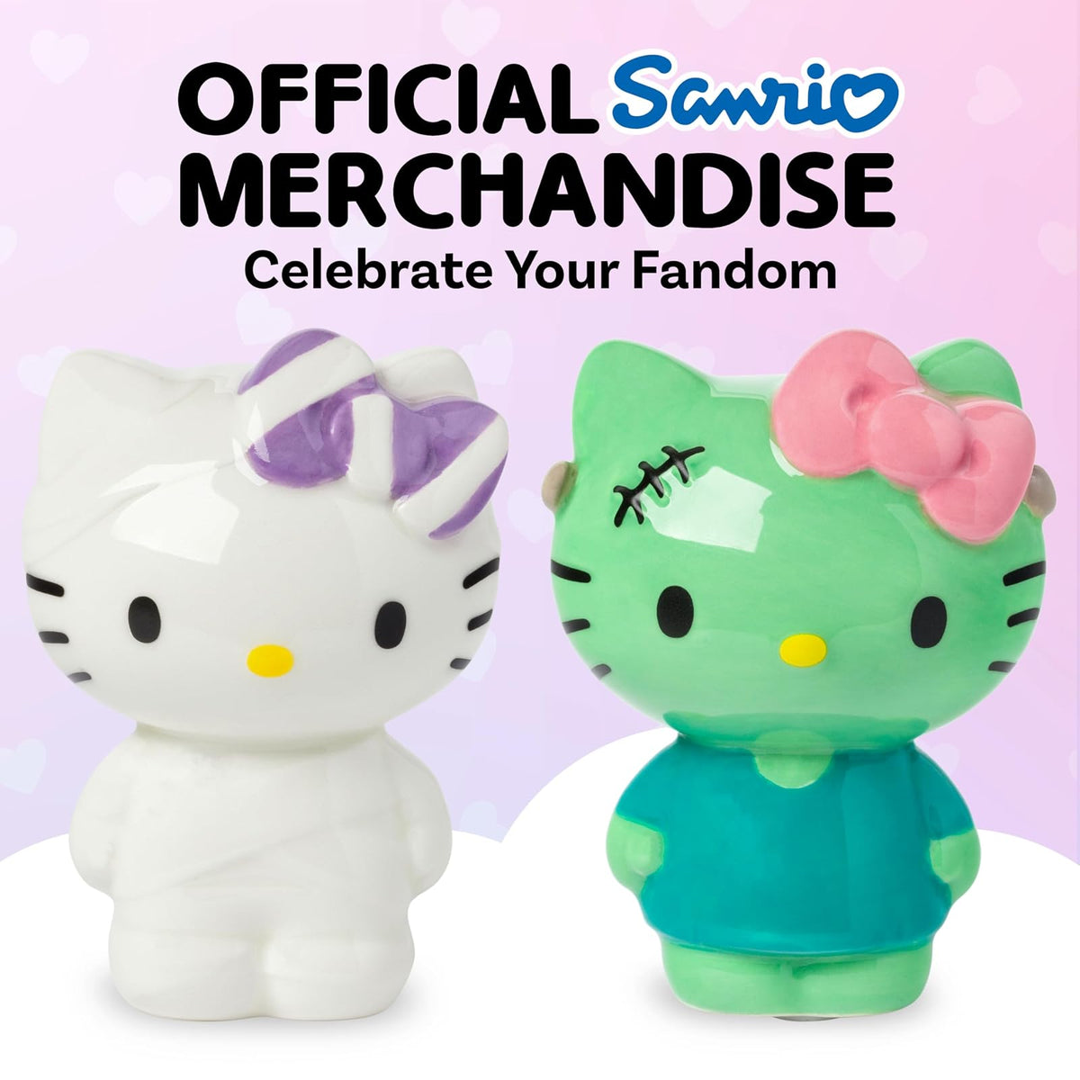 Silver Buffalo Sanrio Hello Kitty - Juego de salero y pimentero de cerámica, 5 pulgadas de largo x 2 pulgadas de ancho x 3.5 pulgadas de alto