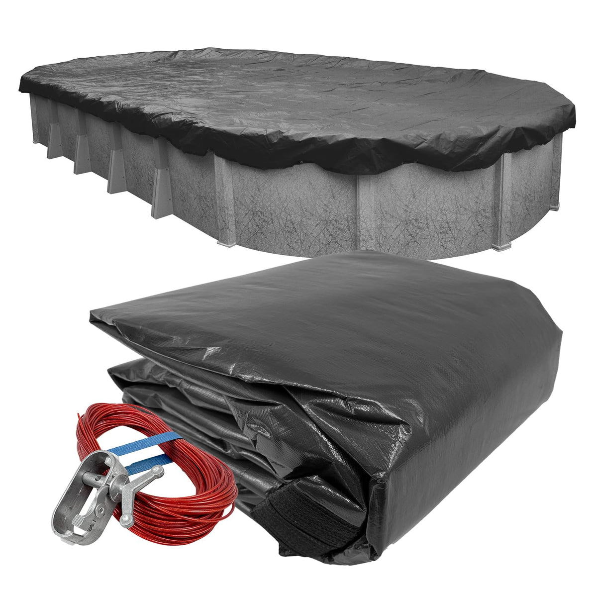 Robelle Cubierta de Alberca para Invierno Extra Resistente - 37' x 22' (Ovalada) - 18 - Ultimate