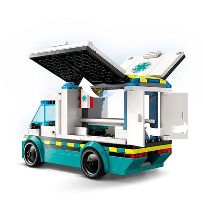 LEGO® City Ambulancia de Emergencias Set de construcción, camión de Juguete, Regalo para niños y niñas de 5 años o más, Minifiguras de un Patinador y una conductora 60451