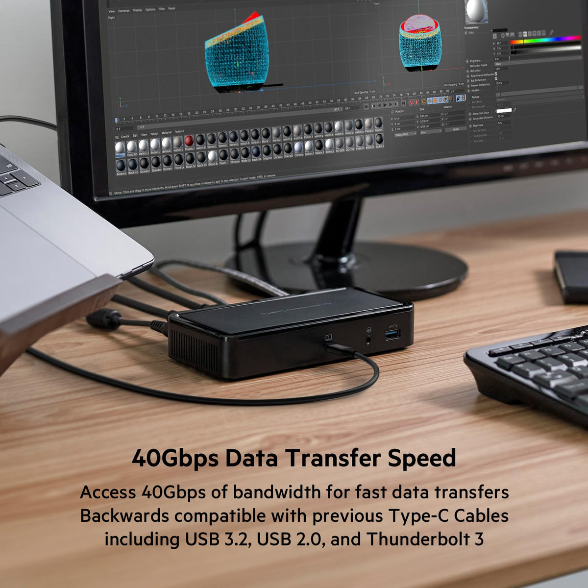 Belkin - Cable USB 4 de 0,8 m con certificación USB IF con entrega de energía de hasta 100 W, velocidad de transferencia de datos de 40 Gbps y versiones anteriores compatible con Thunderbolt 3, USB